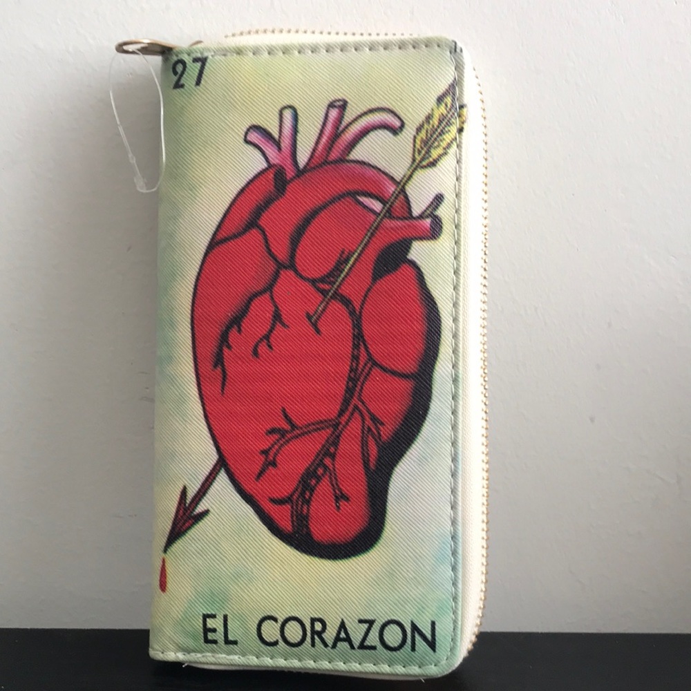 El Corazón / The Heart Mexican Game La Lotería Wallet
